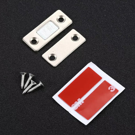 Imanes Resistentes Para Cajones O Puertas De Acero X4 Plateado Rectangular Brillante