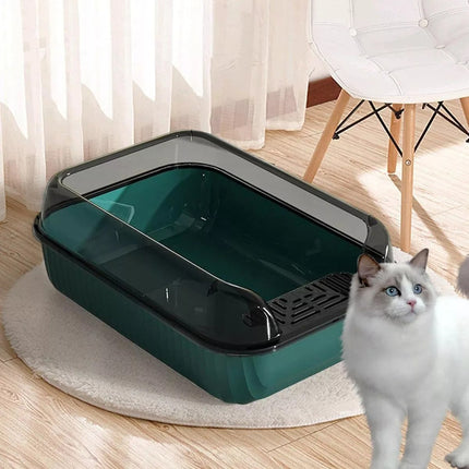 Arenero Baño Bandeja Sanitaria Semicerrado Grande Para Gatos