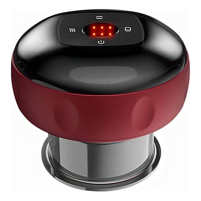 Masajeador Recargable Eléctrico Ventosa Calor Alivia Dolor Color Rojo