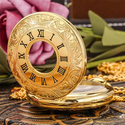 Mini Reloj De Bolsillo Retro Vintage Dorado Ideal Regalo Dorado