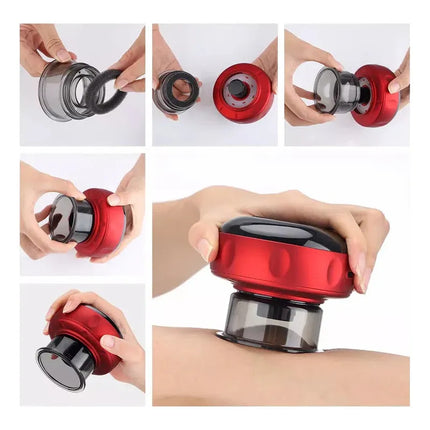 Masajeador Electrico Inalambrico Con Ventosas Anticelulitis Rojo