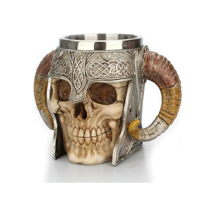 Taza Jarra Calavera Nórdica Vikinga Medieval Cerveza Café Té