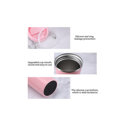 Vaso Térmico Y Portátil A Prueba De Fugas Para Automóvil Color Blanco