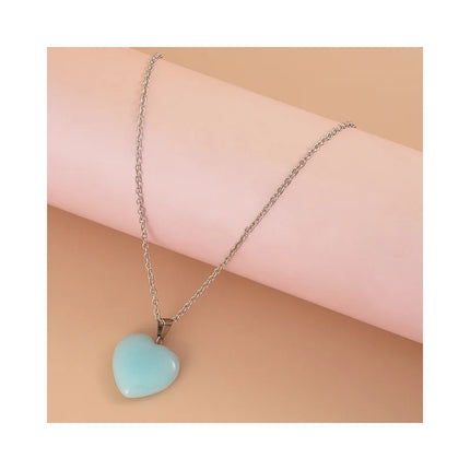 Collar Colgante Corazón Celeste Regalo Amistad Friendship Celeste