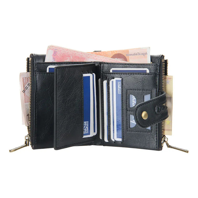 Billetera De Cuero Genuino Rfid Para Hombre Calidad Premium