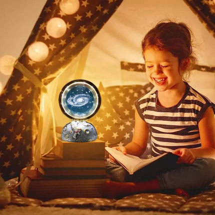 Lampara De Mesa Bola De Cristal Diseño De Astronauta Galaxia