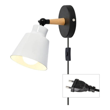 Aplique Estilo Nórdico De Metal Y Madera Con Interruptor