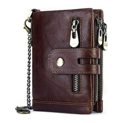 Billetera De Cuero Genuino Rfid Para Hombre Calidad Premium
