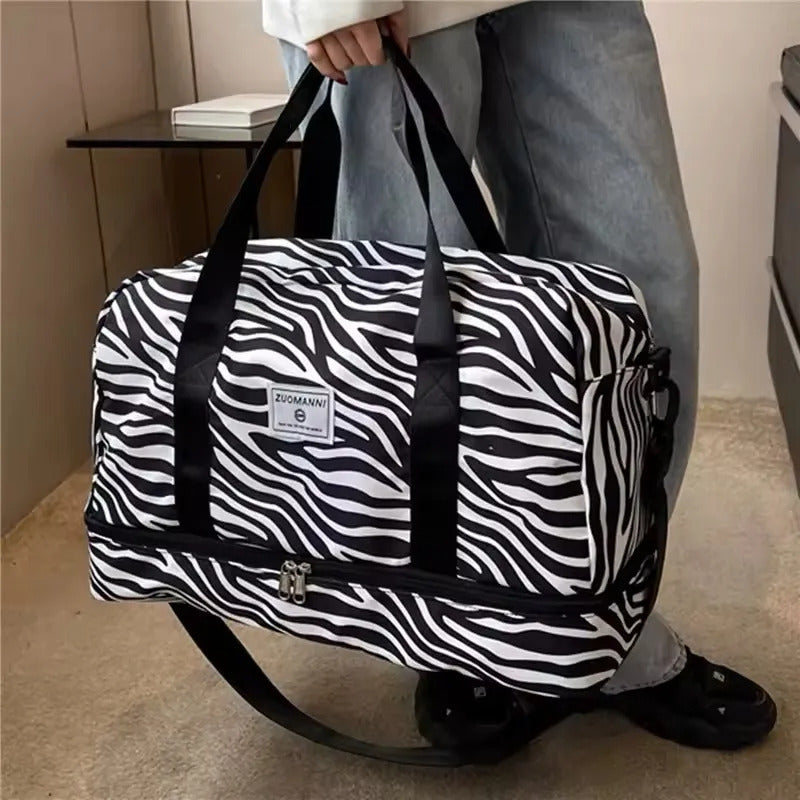 Bolso Dama Deportivo Multifunción Viaje Cebra Animal Print
