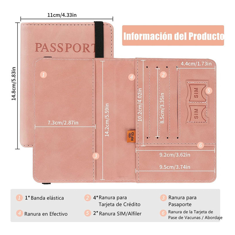 Funda Porta Pasaporte Organizador De Viaje Unisex