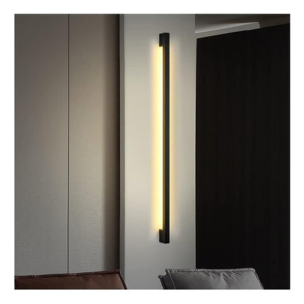 Lampara Aplique Pared Interior O Exterior Cálida Negra 80cm Negro