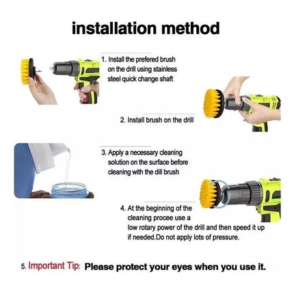 Set 3 Cepillos De Limpieza Para Taladro O Atornilladora