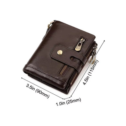 Billetera De Cuero Genuino Rfid Para Hombre Calidad Premium