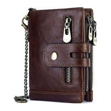 Billetera De Cuero Genuino Rfid Para Hombre Calidad Premium