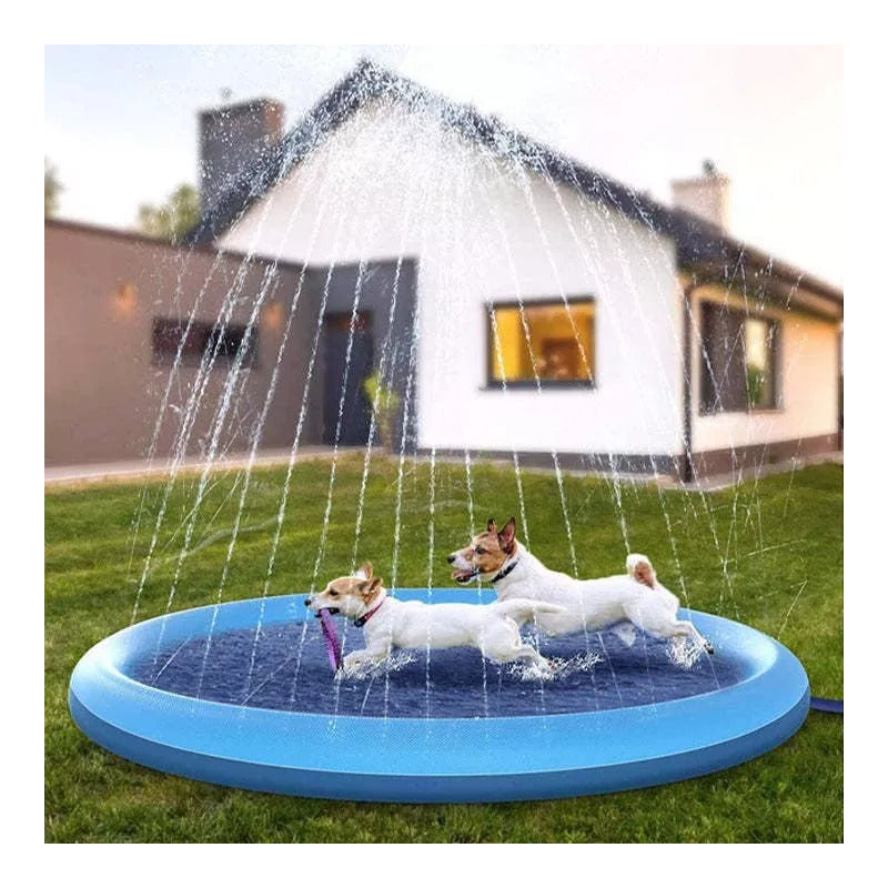 Alfombrilla Piscina De Aspersión Para Mascotas Inflable
