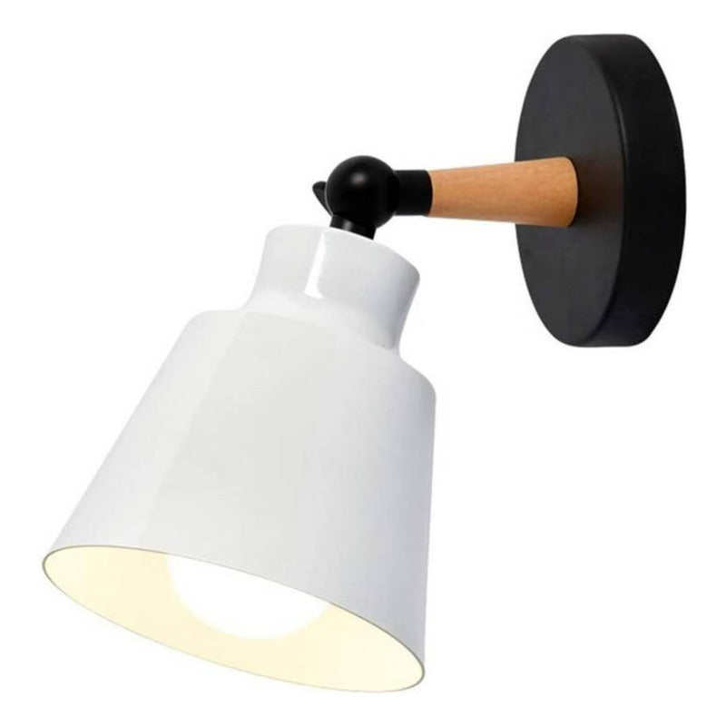 Aplique Estilo Nórdico De Metal Y Madera Con Interruptor