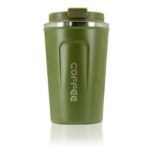 Vaso Térmico Y Portátil A Prueba De Fugas Para Automóvil Color Verde
