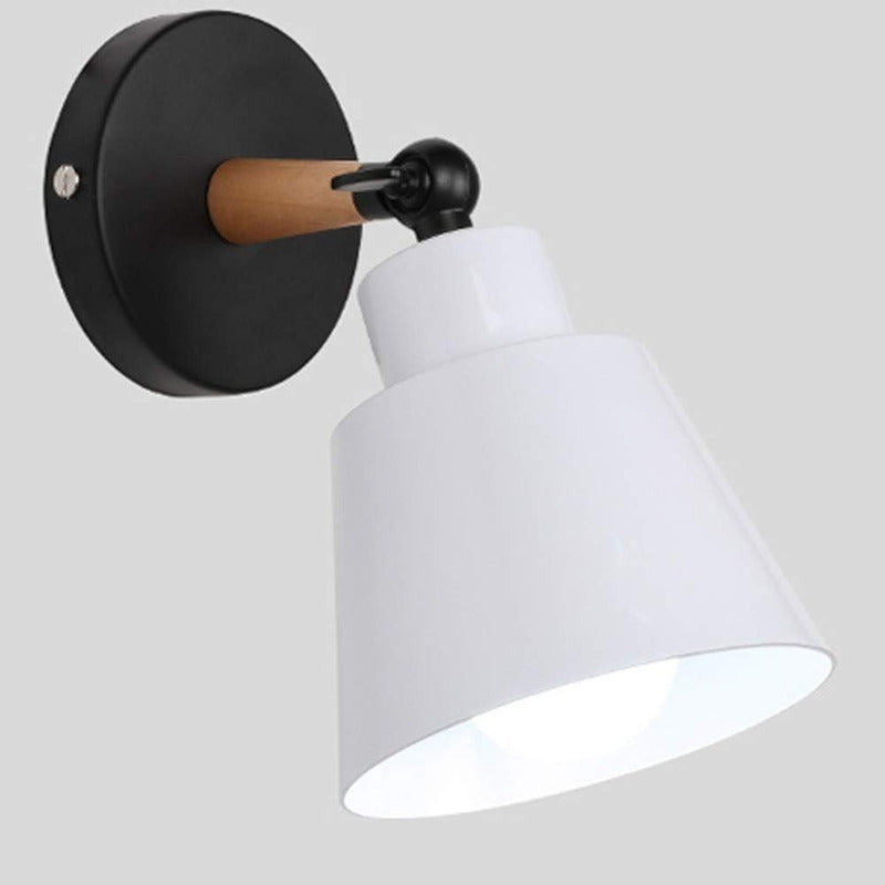 Aplique Estilo Nórdico De Metal Y Madera Con Interruptor