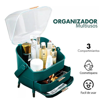 Organizador De Maquillaje Grande Porta Cosmeticos Con Asa