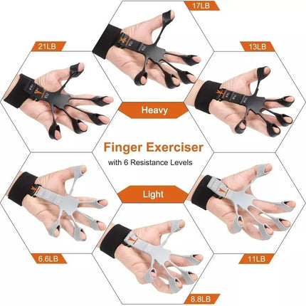 Ejercitador De Dedos Flex Grip Hand Grip X2 Super Resistente Negro