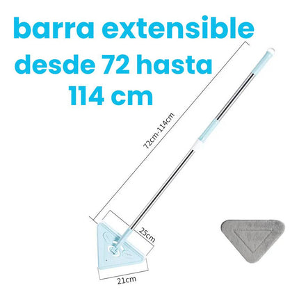 Mopa Trapeado Triangular Giratoria 360 ° Limpieza Lampazo Verde Claro