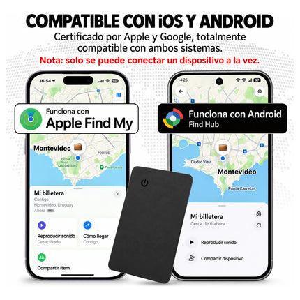 Tarjeta Localizadora Gps Rastreo Airtag Para iPhone Android Negro