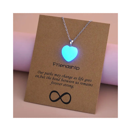 Collar Colgante Corazón Celeste Regalo Amistad Friendship Celeste