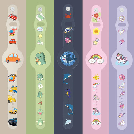 Pulsera Para Airtag Ajustable Para Niños Resistente Al Agua Rosa