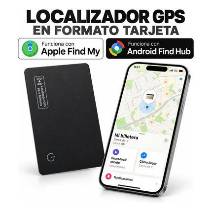 Tarjeta Localizadora Gps Rastreo Airtag Para iPhone Android Negro