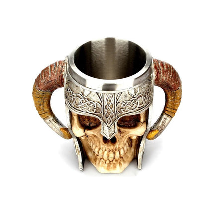 Taza Jarra Calavera Nórdica Vikinga Medieval Cerveza Café Té