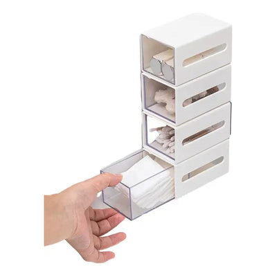 Mini Cajas Organizadoras Multiuso Adhesivas Baño Pack X4