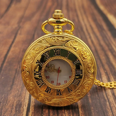Mini Reloj De Bolsillo Retro Vintage Dorado Ideal Regalo