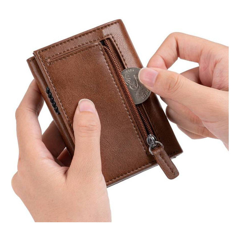 Billetera Con Tarjetero Rfid Antirrobo Premium Con Monedero