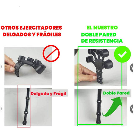 Ejercitador De Dedos Flex Grip Hand Grip X2 Super Resistente Negro
