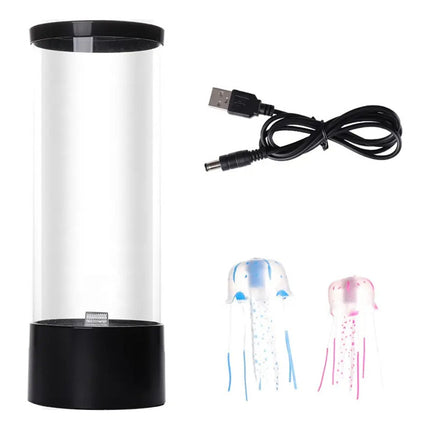 Lampara Acuario De Medusas Jellyfish Luz Led Multicolor Rgb