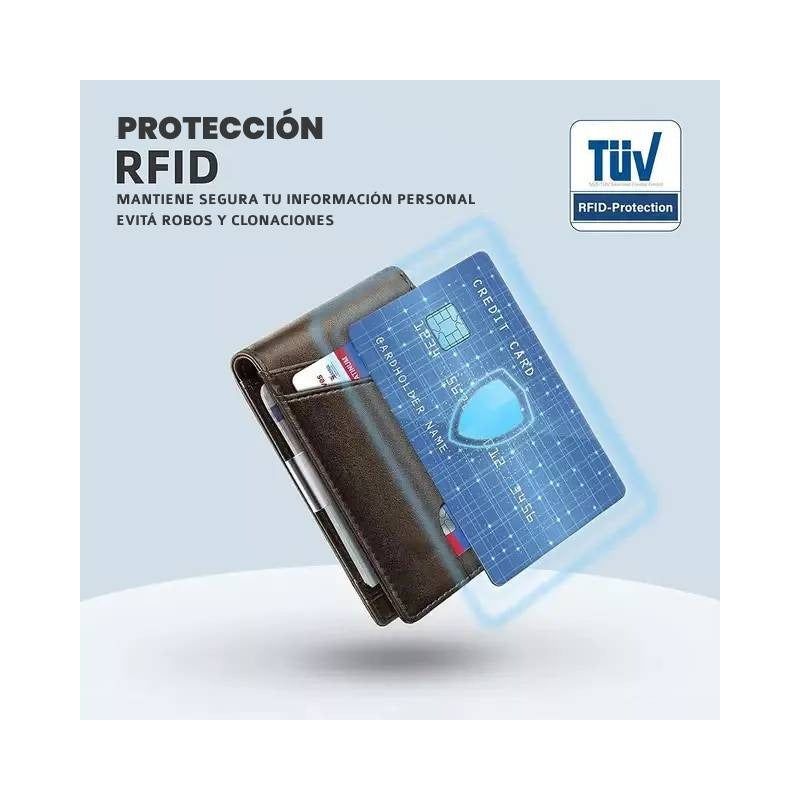 Billetera Tarjetero Delgada Con Protección Rfid 12 Ranuras