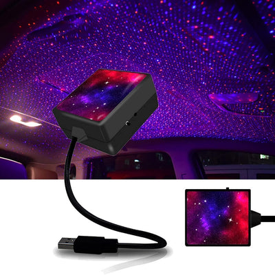 Luz Led Interior De Auto Usb Techo Azul Y Rojo Luz Led Casa