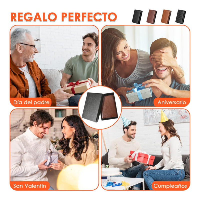 Billetera Con Tarjetero Rfid Antirrobo Premium Con Monedero