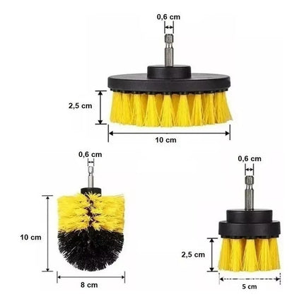 Set 3 Cepillos De Limpieza Para Taladro O Atornilladora