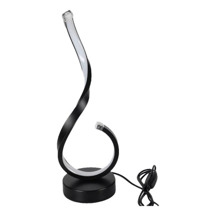 Lampara De Mesa Curva Espiral Moderna Brillo Color Ajustable Negro