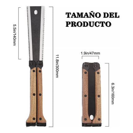 Serrucho Japonés Portatil 30 Cm Doble Cierra Mango De Madera