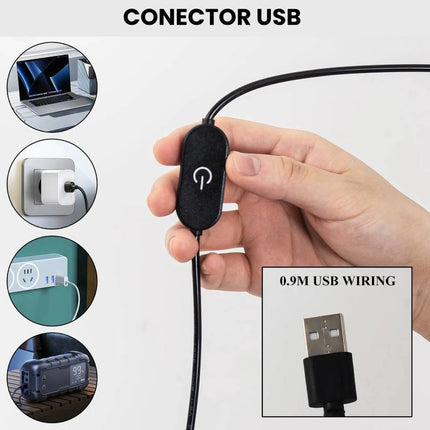 Lampara De Mesa Escritorio Usb Brillo Ajustable + Bombilla