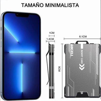 Cartera Rfid Hombre Tarjetero Billetera Fibra De Carbono Color Negro