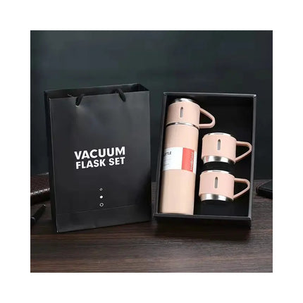 Set Termo 500ml Y 3 Mini Tazas Vaso Termico Calidad
