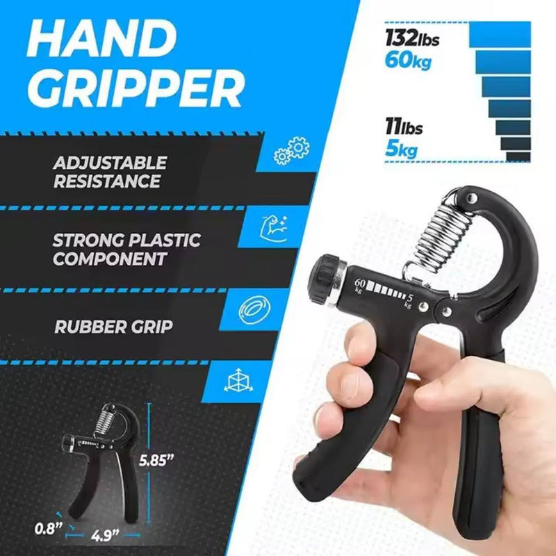 Set Hand Grip Ejercitador Manos Dedos Y Antebrazo 10-60 Kg