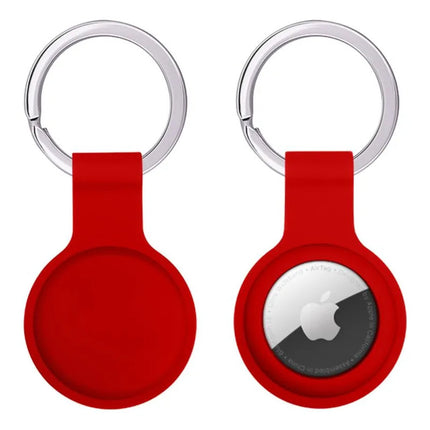 Llavero Funda Protectora De Silicona Porta Airtag Rojo