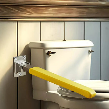 Barra Agarradera Rebatible Antideslizante De Apoyo Para Baño Amarillo