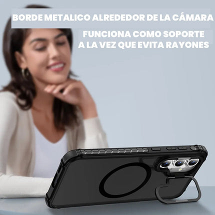 Funda Magnética Y Soporte Para Samsung Galaxy S25 Plus Ultra Negro S25 Ultra