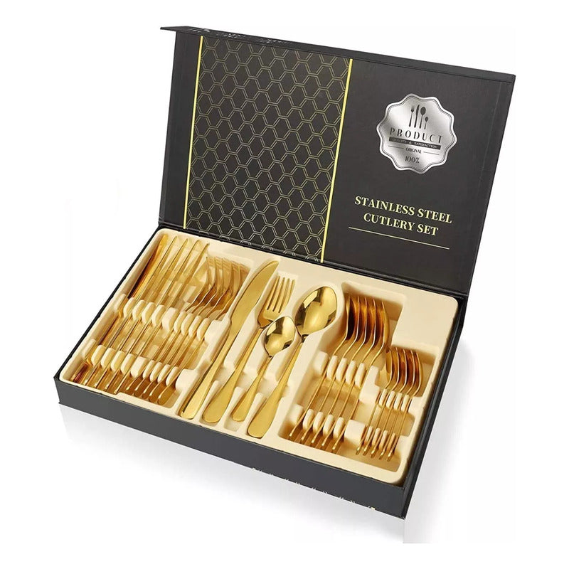 Set Juego De Cubiertos 24 Piezas Finos Acero Inoxidable