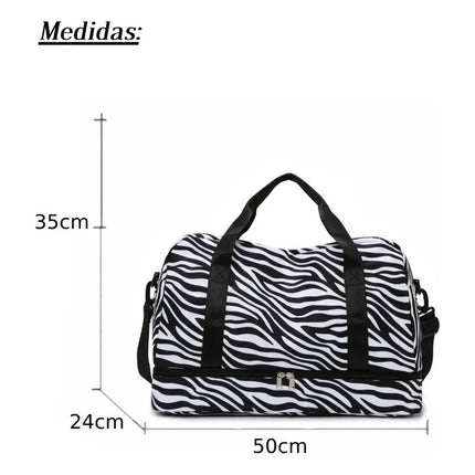 Bolso Dama Deportivo Multifunción Viaje Cebra Animal Print
